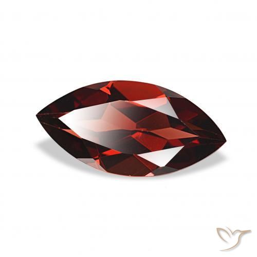 عقيق الألماندين احمر غامق طبيعي، ماركيز، 1.96 قيراط، VVS