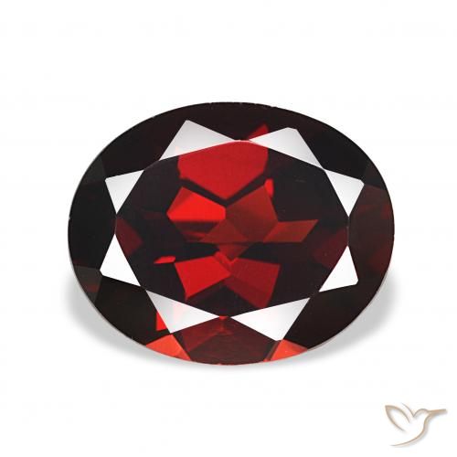4.11ct احمر غامق عقيق الألماندين, بيضوي, VVS