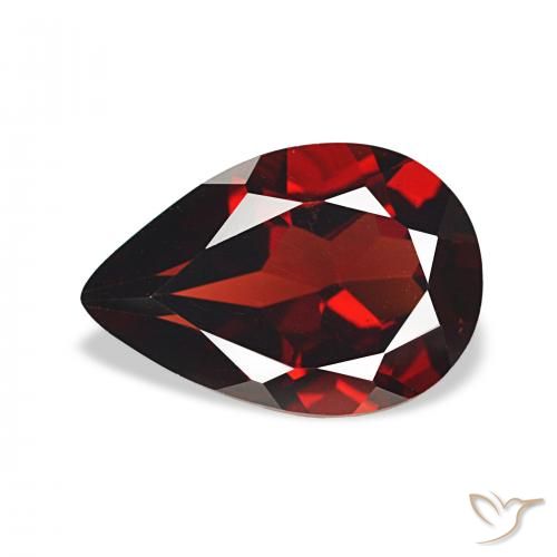 3.31ct أحمر غامق عقيق الألماندين, شكل الكمثرى, VVS