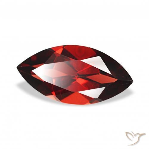 عقيق الألماندين احمر غامق طبيعي، ماركيز، 2.14 قيراط، VVS-VS