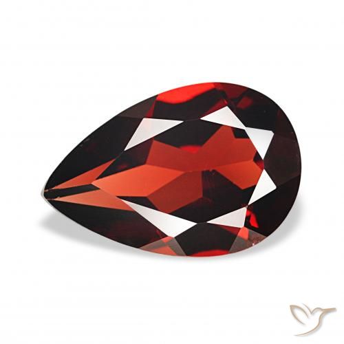 3.20ct أحمر دموى غامق عقيق الألماندين, شكل الكمثرى, VVS-VS