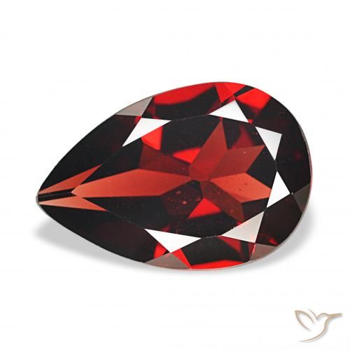 3.27ct احمر غامق عقيق الألماندين, شكل الكمثرى, VVS-VS