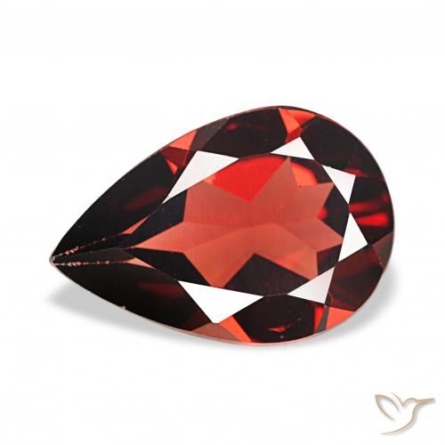 2.93ct أحمر دموى غامق عقيق الألماندين, شكل الكمثرى, VVS-VS
