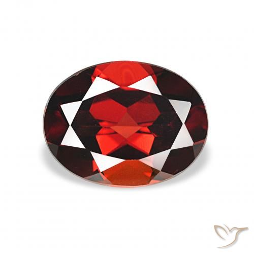 2.18ct أحمر غامق عقيق الألماندين, بيضوي, VVS