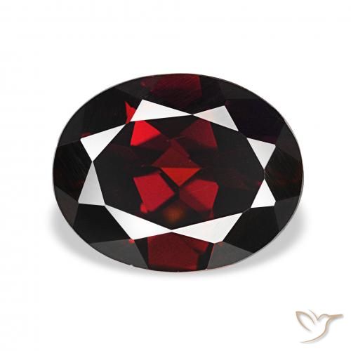 2.66ct أحمر مسود عقيق الألماندين, بيضوي, VVS