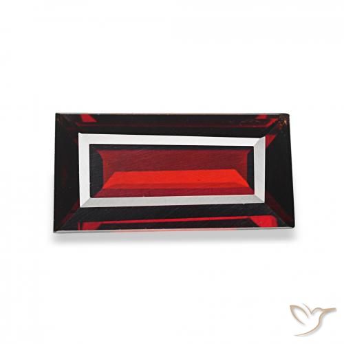 عقيق الألماندين أحمر غامق طبيعي، باجيت، 1.60 قيراط، VVS