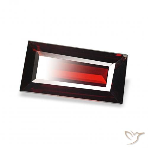 عقيق الألماندين أحمر غامق طبيعي، باجيت، 1.60 قيراط، VVS