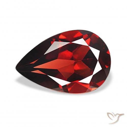 3.38ct أحمر غامق عقيق الألماندين, شكل الكمثرى, VVS