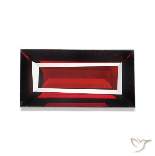 عقيق الألماندين احمر غامق طبيعي، باجيت، 1.82 قيراط، VVS