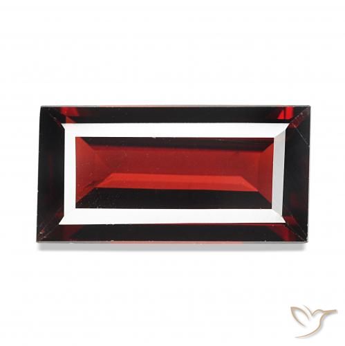 عقيق الألماندين احمر غامق طبيعي، باجيت، 1.67 قيراط، VVS