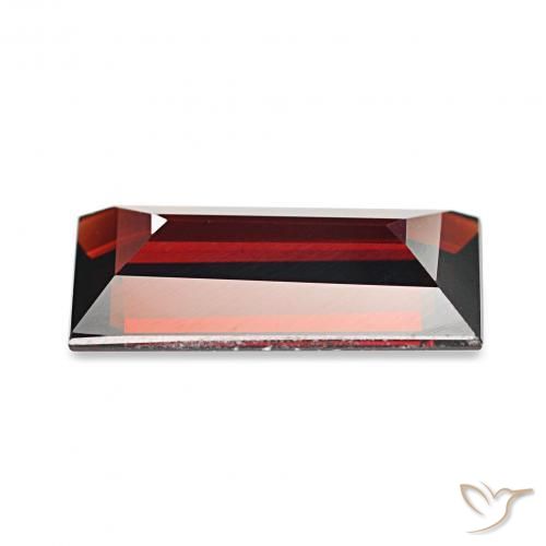 عقيق الألماندين احمر غامق طبيعي، باجيت، 1.67 قيراط، VVS