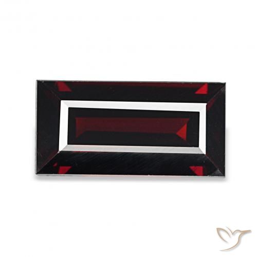 عقيق الألماندين أحمر غامق طبيعي، باجيت، 1.78 قيراط، VVS