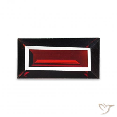 عقيق الألماندين احمر غامق طبيعي، باجيت، 1.53 قيراط، VVS