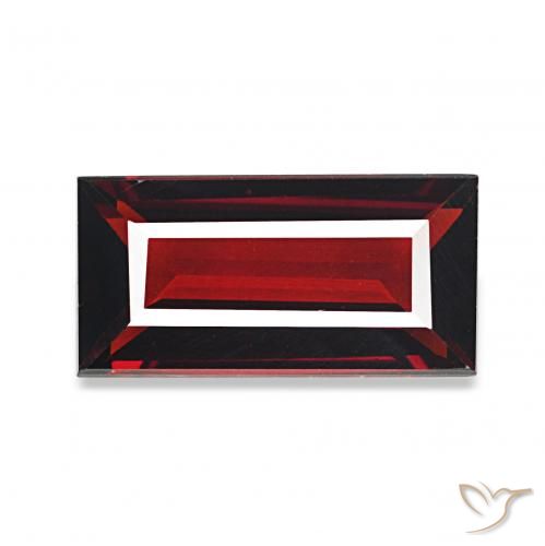 عقيق الألماندين احمر غامق طبيعي، باجيت، 1.74 قيراط، VVS