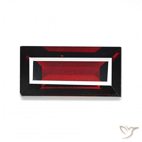 عقيق الألماندين احمر غامق طبيعي، باجيت، 2.05 قيراط، VVS-VS