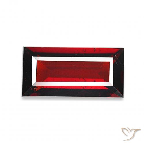 عقيق الألماندين أحمر غامق طبيعي، باجيت، 1.65 قيراط، VVS-VS