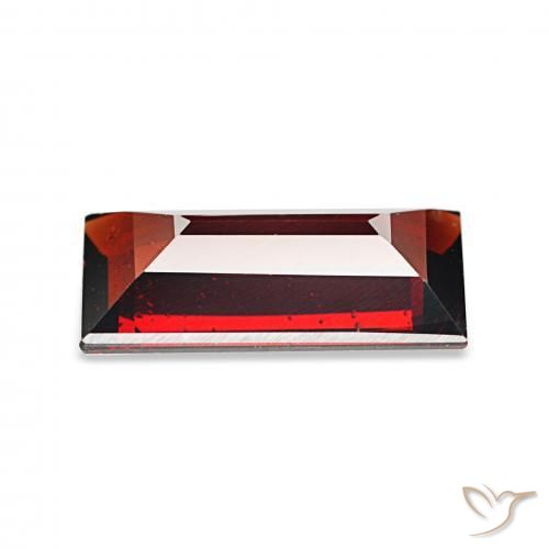 عقيق الألماندين أحمر غامق طبيعي، باجيت، 1.65 قيراط، VVS-VS