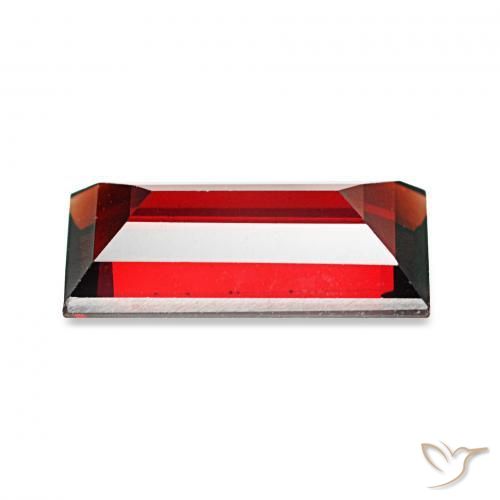 عقيق الألماندين أحمر غامق طبيعي، باجيت، 1.76 قيراط، VVS