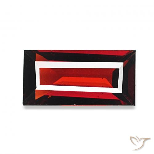 عقيق الألماندين احمر غامق طبيعي، باجيت، 1.66 قيراط، VVS