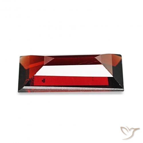 عقيق الألماندين احمر غامق طبيعي، باجيت، 1.66 قيراط، VVS