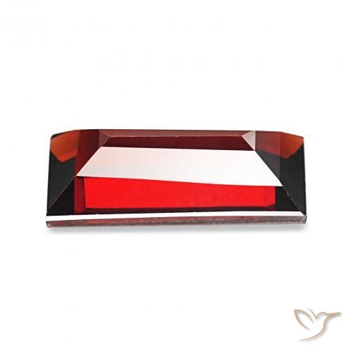 عقيق الألماندين أحمر غامق طبيعي، باجيت، 1.78 قيراط، VVS