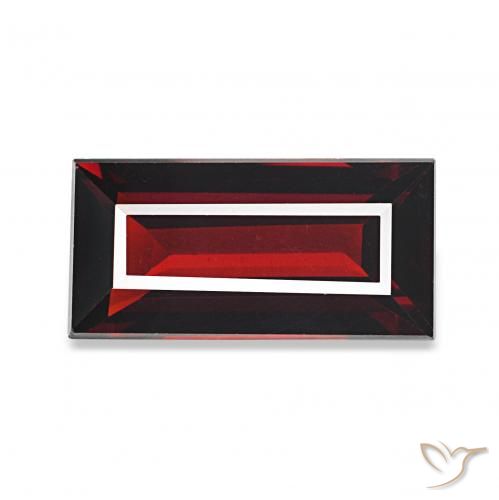 عقيق الألماندين احمر غامق طبيعي، باجيت، 1.59 قيراط، VVS