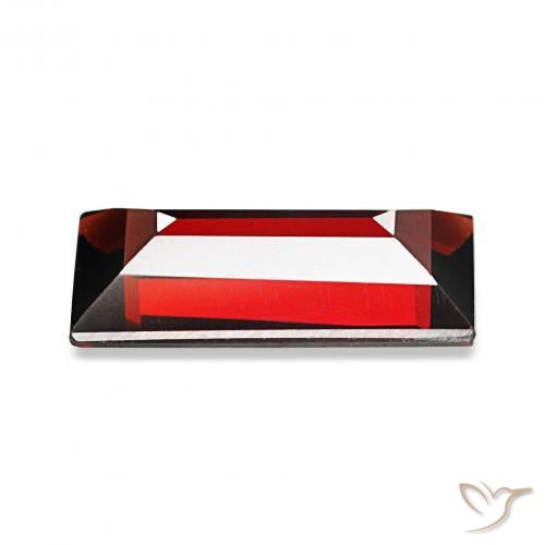 عقيق الألماندين أحمر غامق طبيعي، باجيت، 1.64 قيراط، VVS