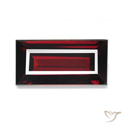 عقيق الألماندين احمر غامق طبيعي، باجيت، 1.67 قيراط، VVS