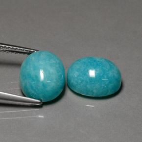 أحجار امازونيت أزرق أخضر طبيعية، قصة بيضاوى، غير شفاف، وزنها  قيراط