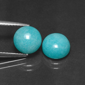 أحجار امازونيت أزرق أخضر طبيعية، قصة دائرى، غير شفاف، وزنها  قيراط