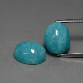 أحجار امازونيت أخضر أزرق طبيعية، قصة بيضاوى، غير شفاف، وزنها  قيراط