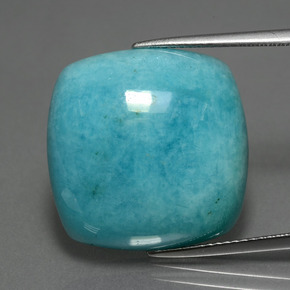 امازونيت أخضر أزرق طبيعي، قطع وسادة، 21.60 قيراط، غير شفاف