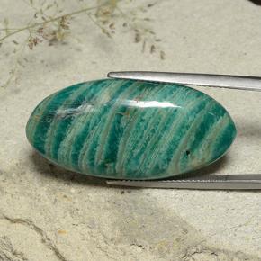 امازونيت أخضر مزرق طبيعي، قصة بيضاوى، 33.11 قيراط، غير شفاف