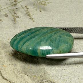 أمازونيت الأخضر الغامق طبيعي، شكل الكمثرى، 23.92 قيراط، غير شفاف