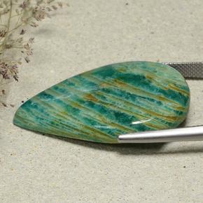 امازونيت أخضر أزرق طبيعي، شكل الكمثرى، 34.74 قيراط، غير شفاف