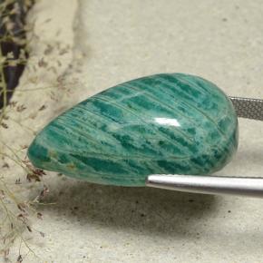 امازونيت أخضر أزرق طبيعي، شكل الكمثرى، 34.45 قيراط، غير شفاف