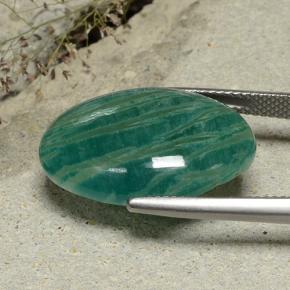 امازونيت أخضر أزرق طبيعي، قصة بيضاوى، 14.49 قيراط، غير شفاف
