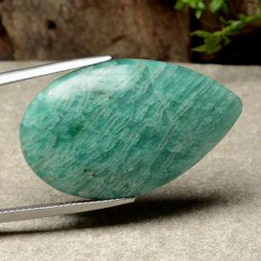 أمازونيت أخضر مزرق متوسط طبيعي، شكل الكمثرى، 26.17 قيراط، غير شفاف