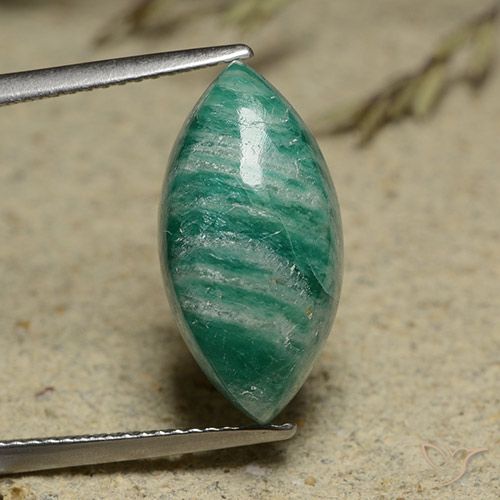 8.00ct طبيعي أخضر داكن-متوسط امازونيت, ماركيز, غير شفاف