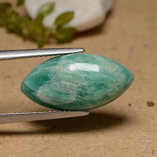 7.57ct طبيعي أخضر رائع امازونيت, ماركيز, غير شفاف
