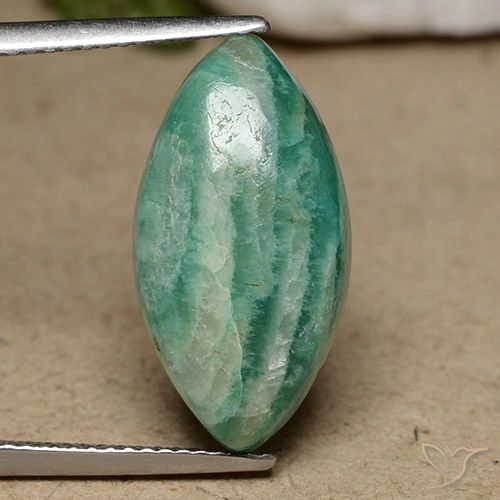 6.91ct طبيعي أخضر رائع امازونيت, ماركيز, غير شفاف