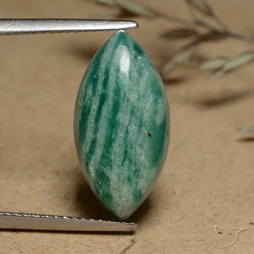 6.84ct طبيعي أخضر داكن-متوسط امازونيت, ماركيز, غير شفاف