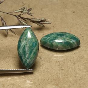 أحجار امازونيت أخضر رائع طبيعية، ماركيز، غير شفاف، وزنها 12.58 قيراط