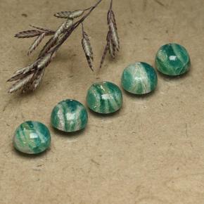 أحجار امازونيت أخضر أناناسى طبيعية، قصة دائرى، غير شفاف، وزنها 4.65 قيراط