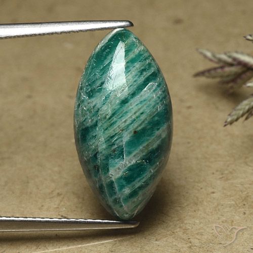 امازونيت أخضر رائع طبيعي، ماركيز، 6.68 قيراط، غير شفاف