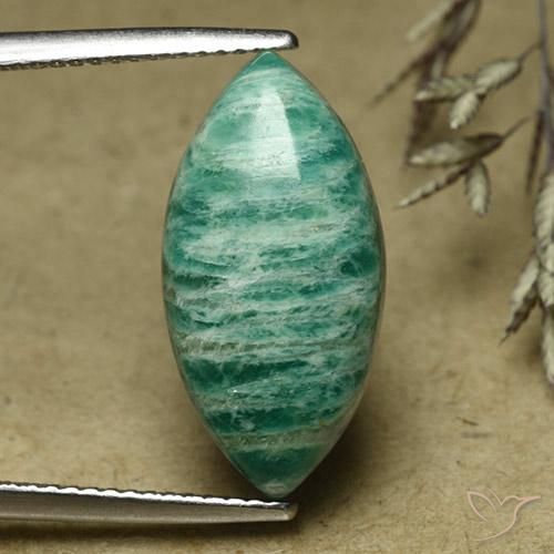 7.60ct طبيعي أخضر رائع امازونيت, ماركيز, غير شفاف