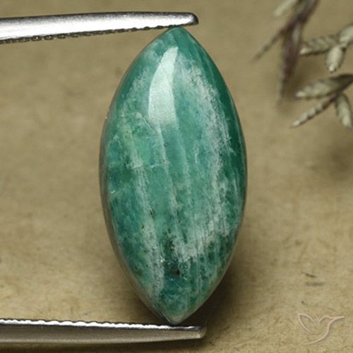 7.74ct طبيعي أخضر متوسط امازونيت, ماركيز, غير شفاف