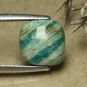 أمازونيت أخضر أناناسى طبيعي، قطع وسادة، 3.95 قيراط، غير شفاف