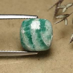 أمازونيت أخضر رائع طبيعي، قطع وسادة، 5.96 قيراط، غير شفاف