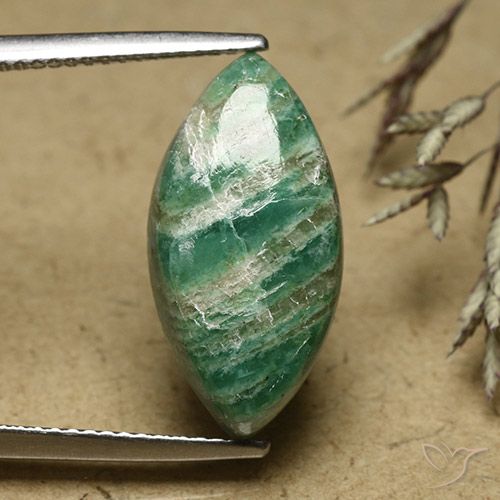 6.79ct طبيعي أخضر الصنوبر رائع امازونيت, ماركيز, غير شفاف